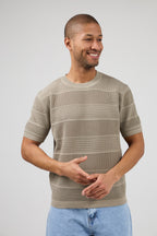 T-shirt en maille homme à manches courtes avec motif texturé