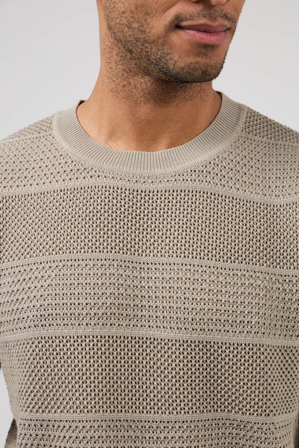 T-shirt en maille homme à manches courtes avec motif texturé
