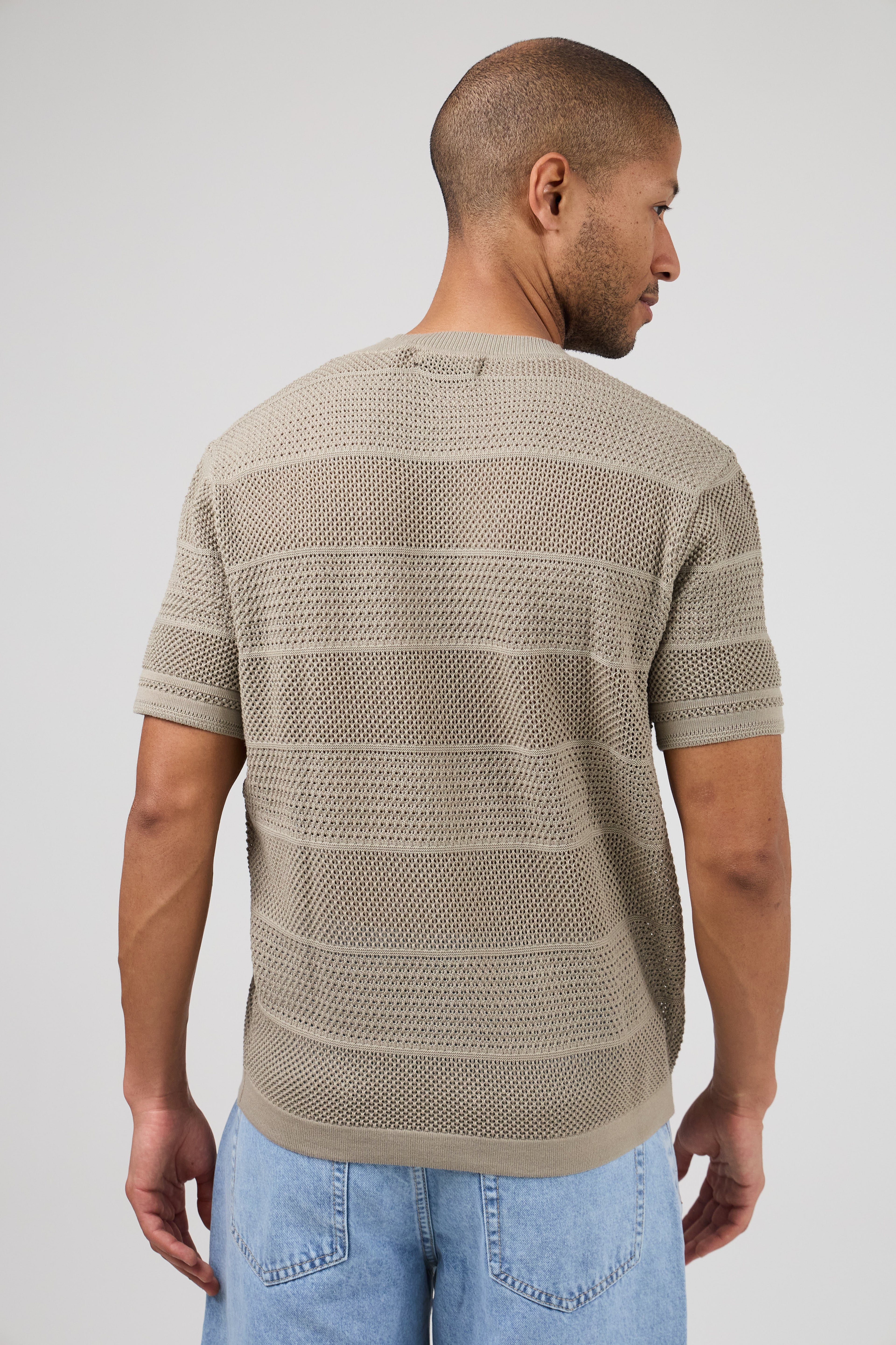 T-shirt en maille homme à manches courtes avec motif texturé