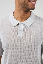 Polo homme à manches courtes au design texturé élégant
