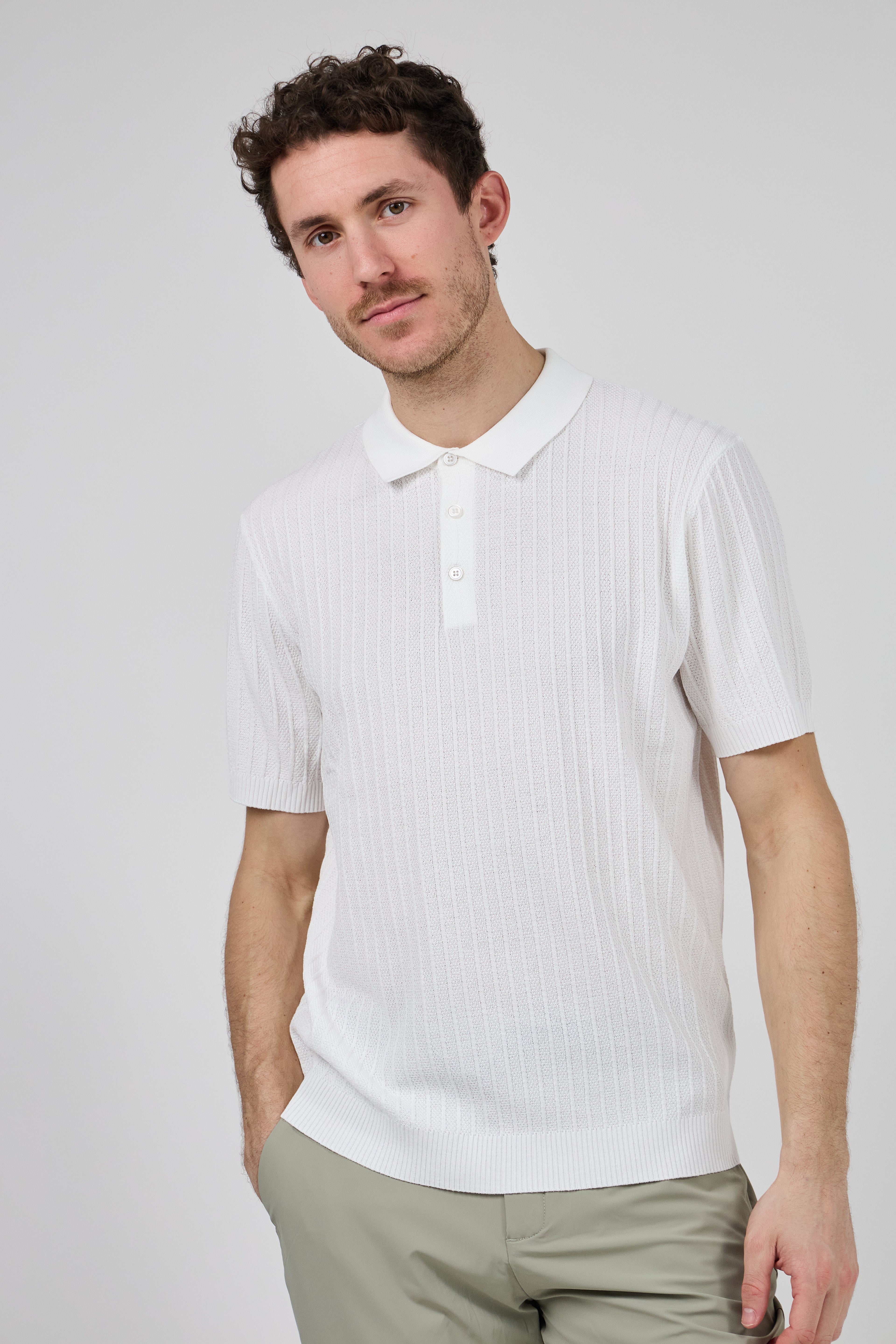 Polo en maille homme à manches courtes avec col classique