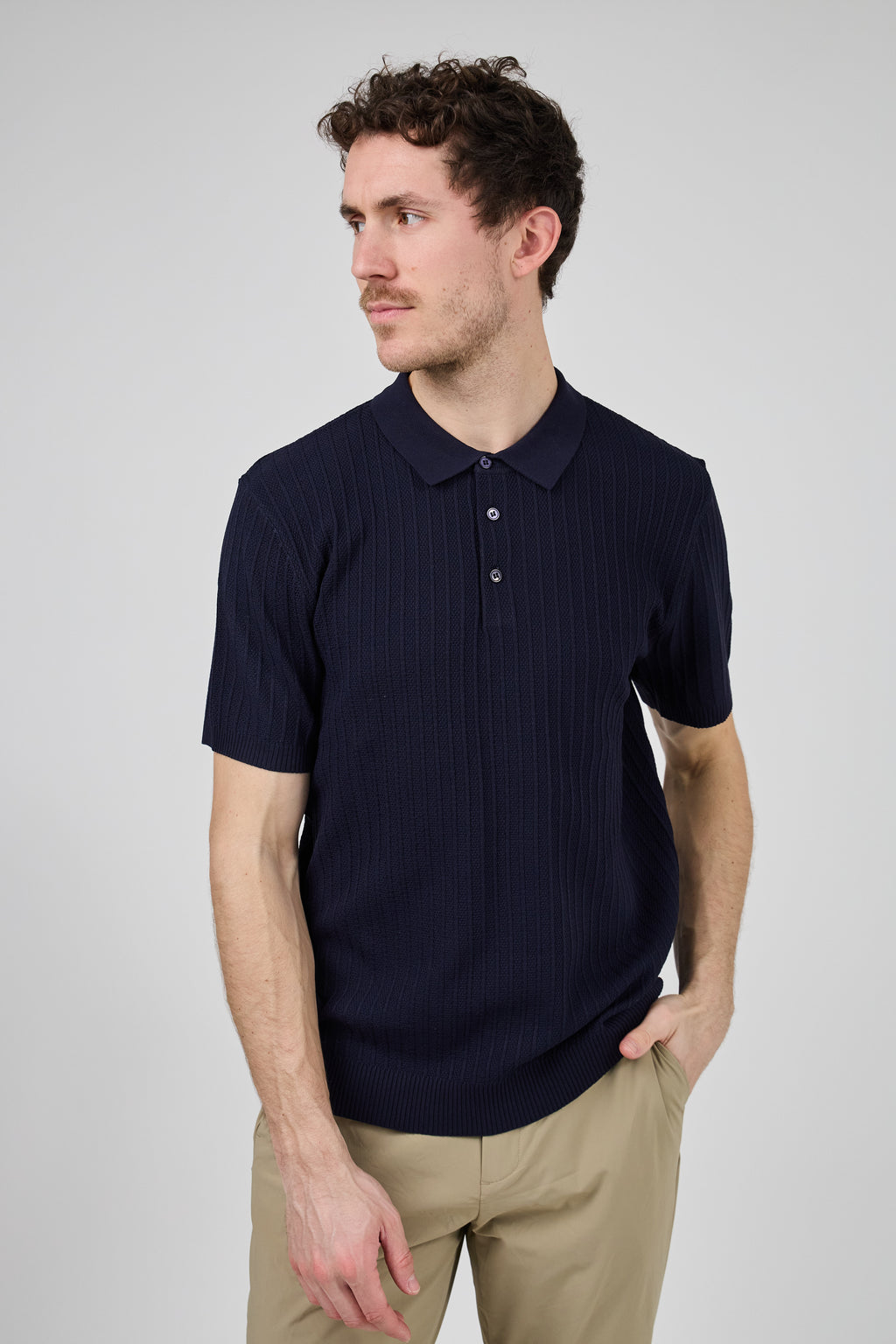 Polo en maille homme à manches courtes avec col classique