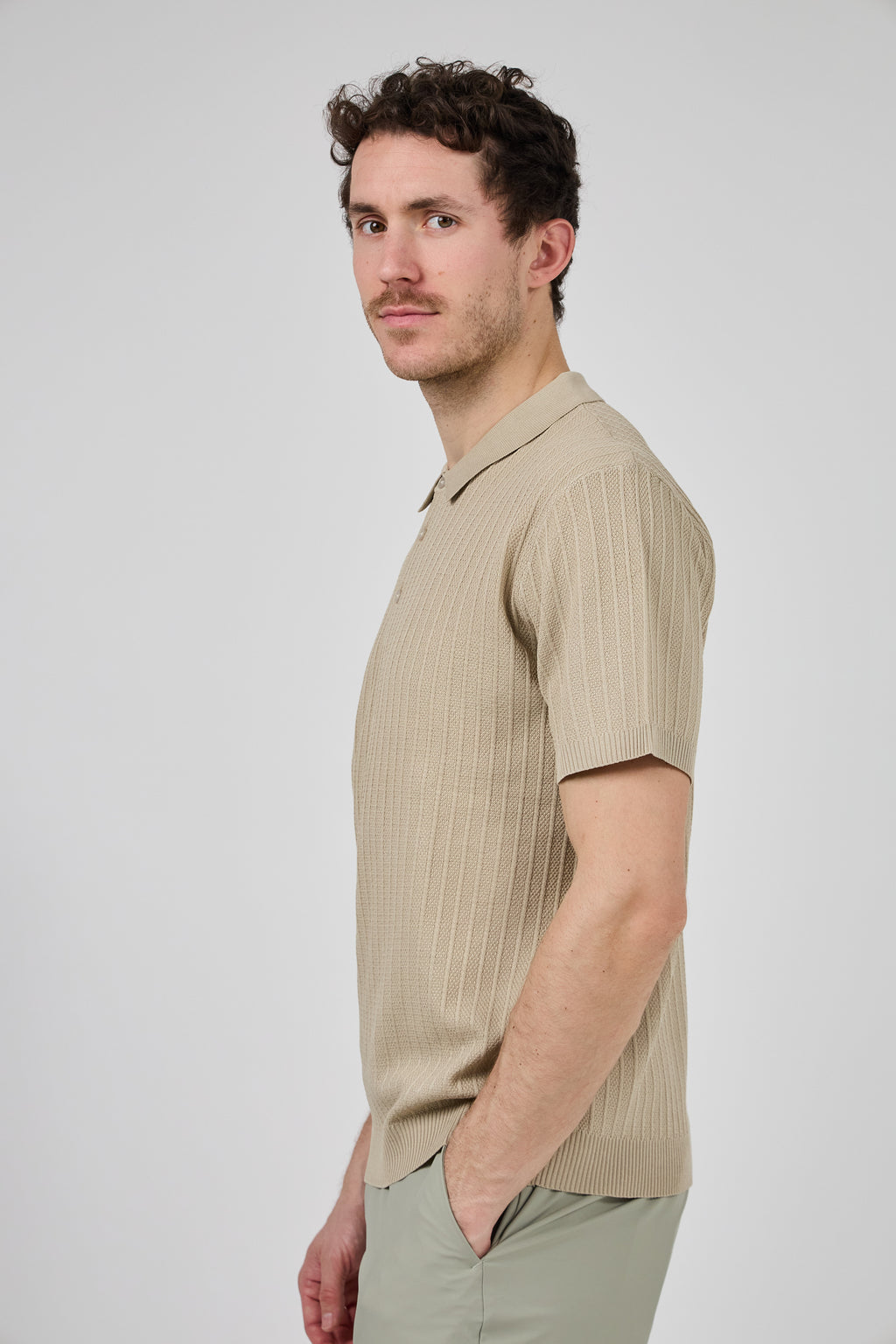 Polo en maille homme à manches courtes avec col classique