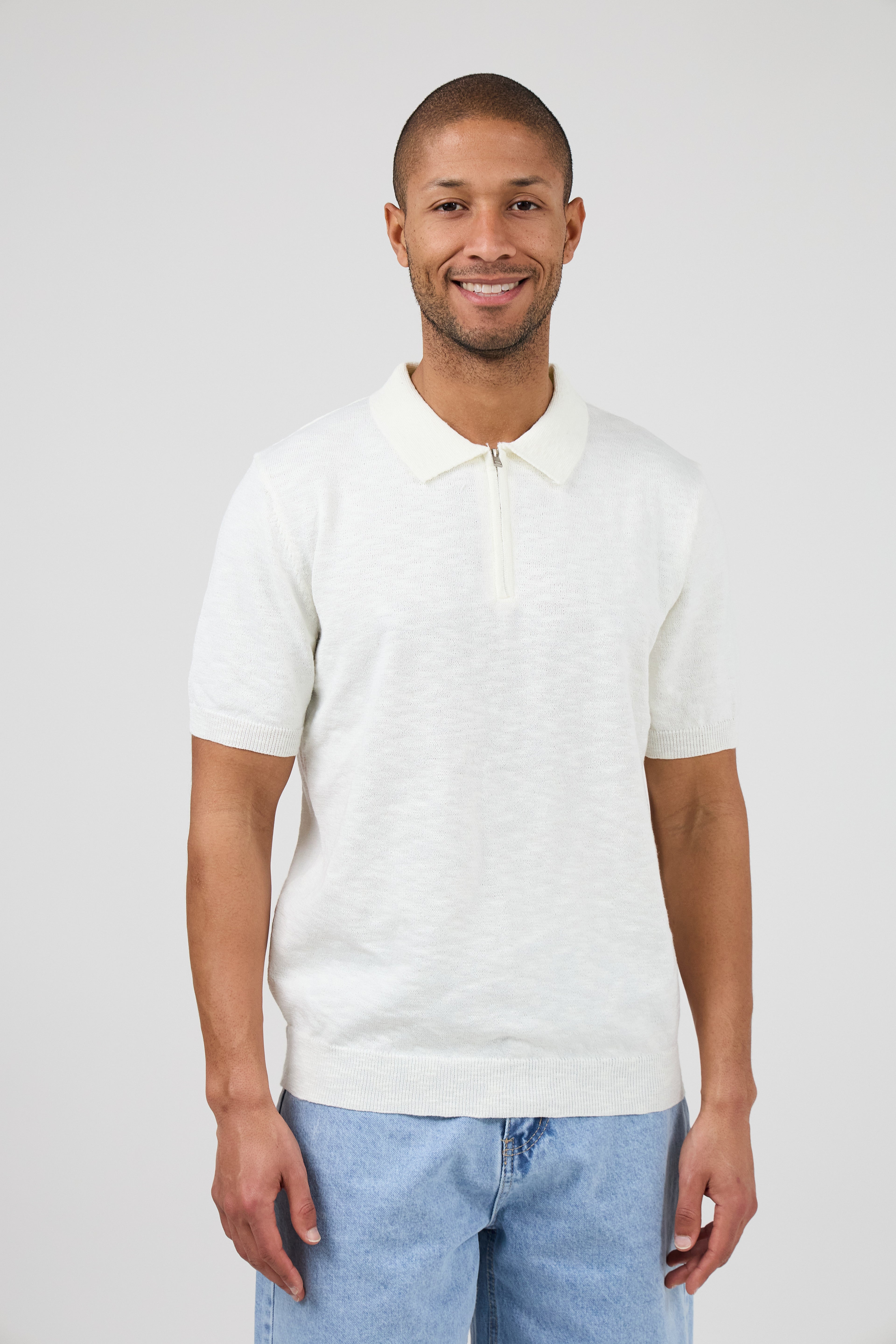 Polo Homme à Manches Courtes avec Col Zippé