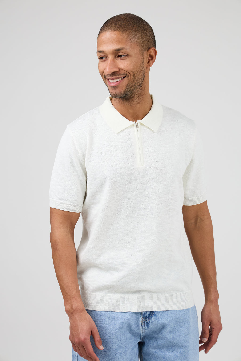 Polo Homme à Manches Courtes avec Col Zippé