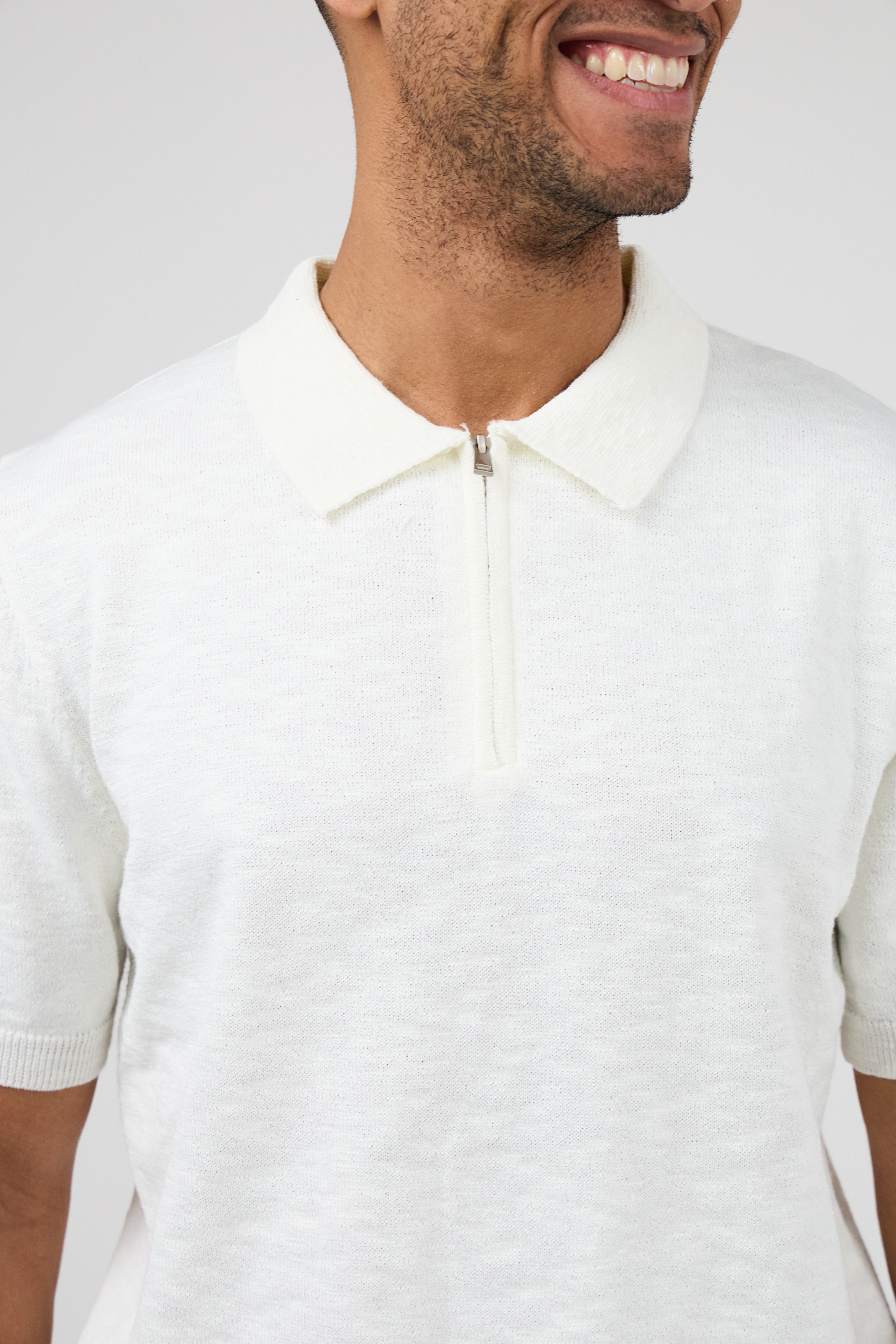 Polo Homme à Manches Courtes avec Col Zippé