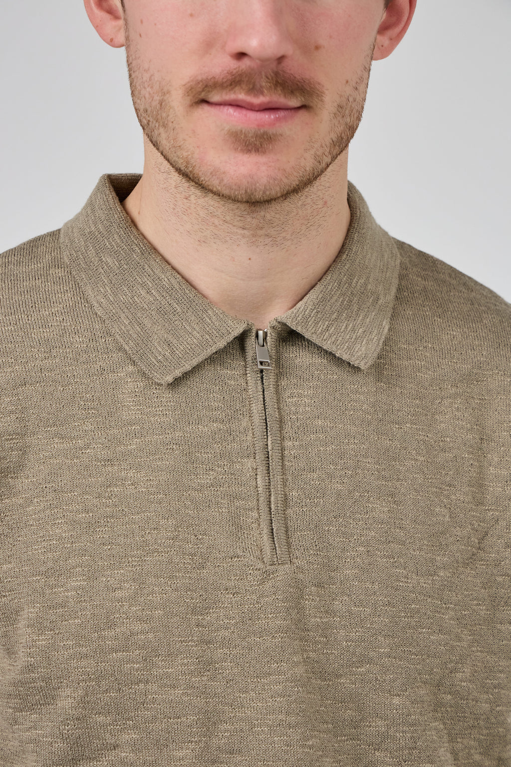 Polo Homme à Manches Courtes avec Col Zippé