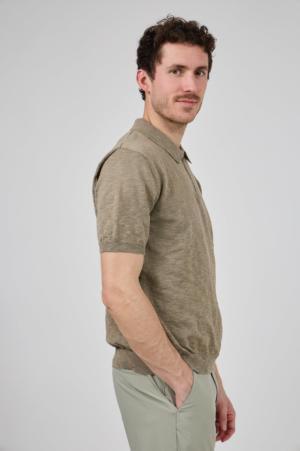 Polo Homme à Manches Courtes avec Col Zippé