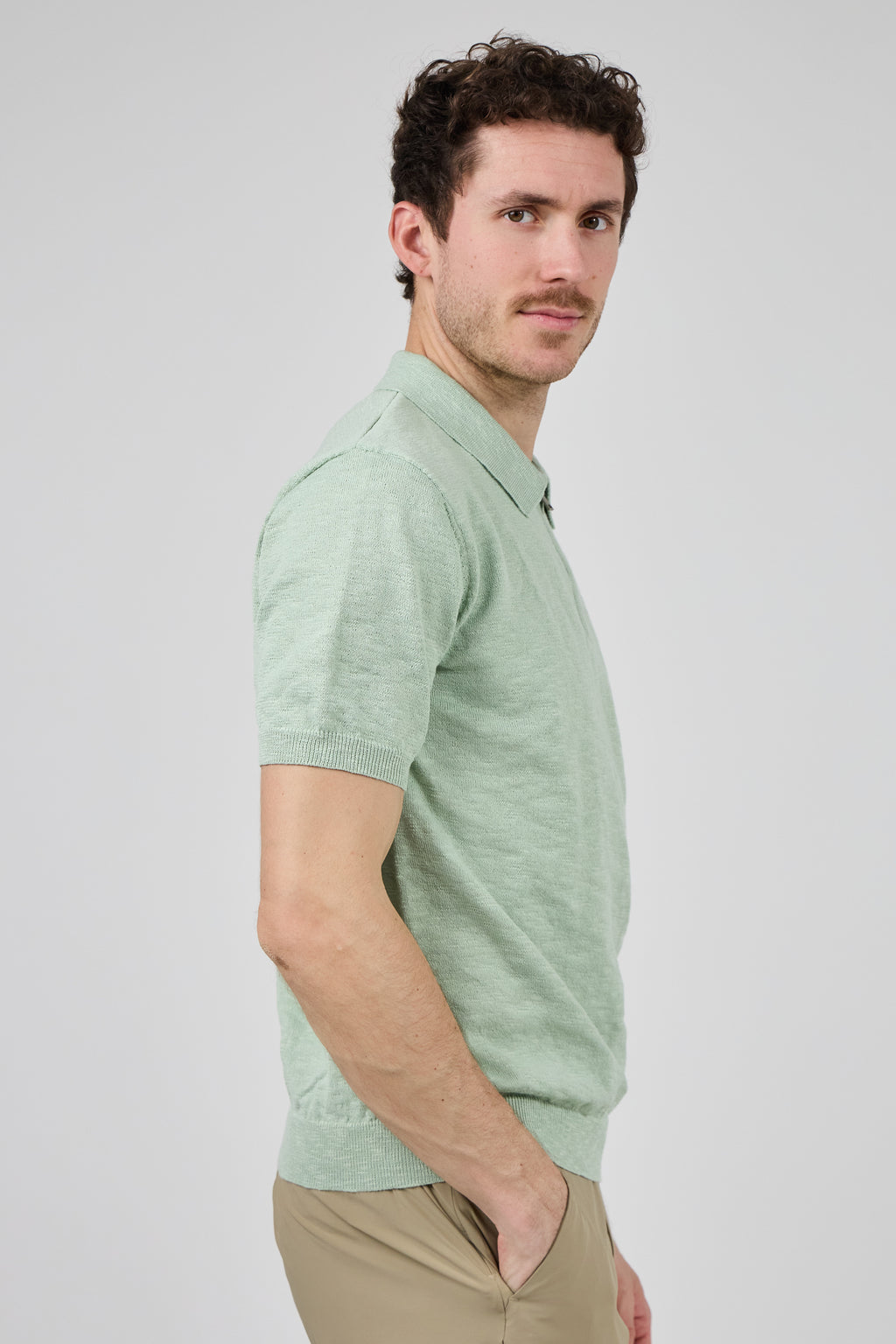 Polo Homme à Manches Courtes avec Col Zippé