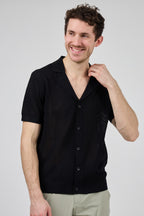 Chemise en maille à manches courtes avec fermeture boutonnée