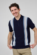 Polo homme à motif vertical structuré