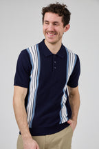 Polo homme à motif vertical structuré