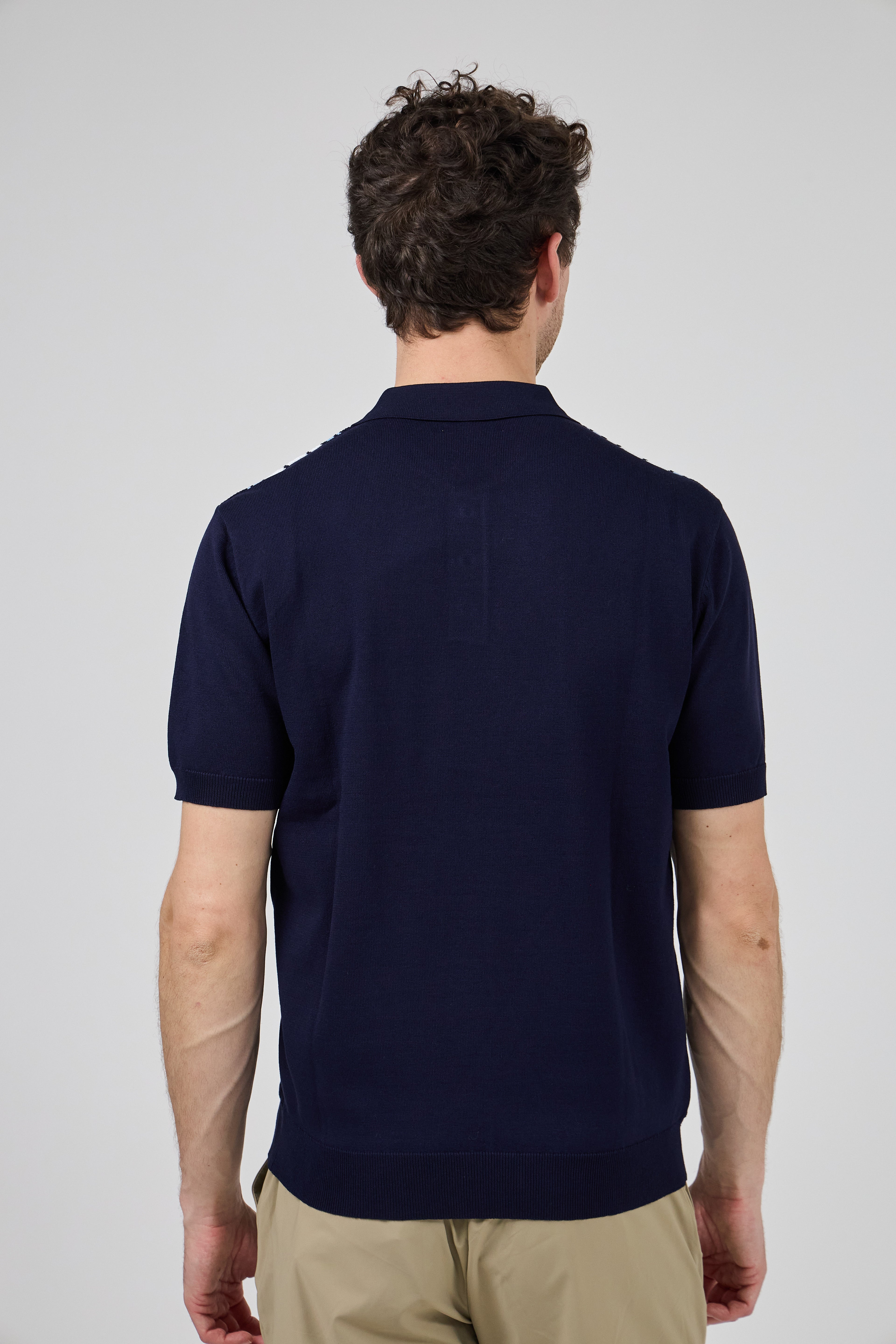 Polo homme à motif vertical structuré