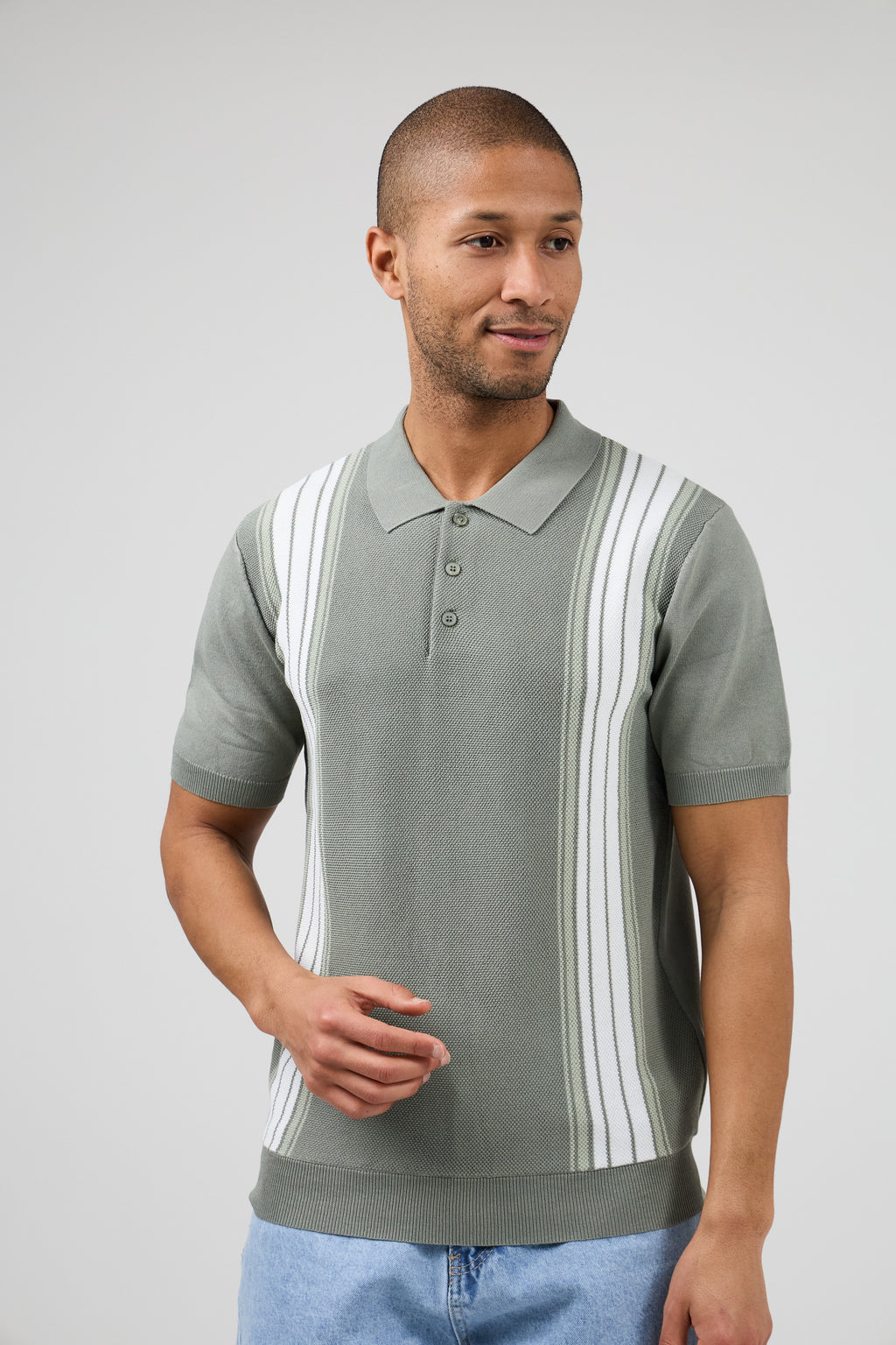 Polo homme à motif vertical structuré
