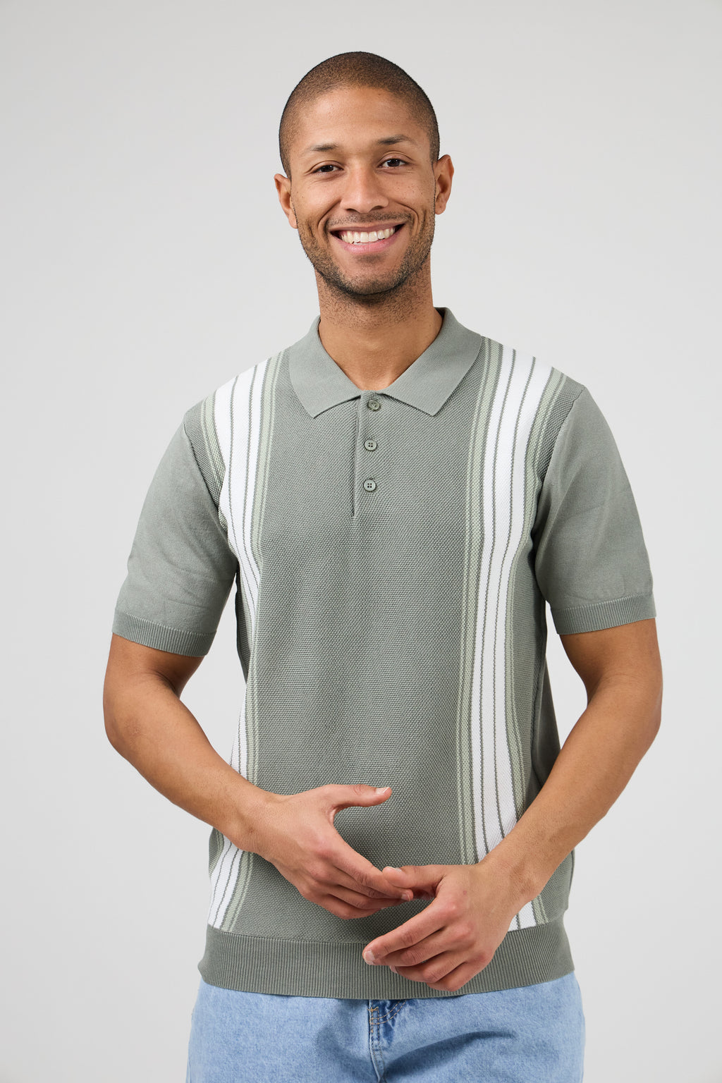 Polo homme à motif vertical structuré