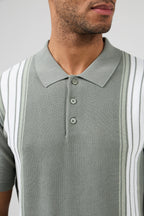 Polo homme à motif vertical structuré