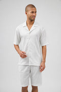 Ensemble homme chemise à manches courtes boutonnée et short