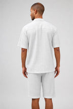 Ensemble homme chemise à manches courtes boutonnée et short