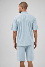 Ensemble homme chemise à manches courtes boutonnée et short