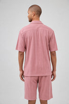 Ensemble homme chemise à manches courtes boutonnée et short