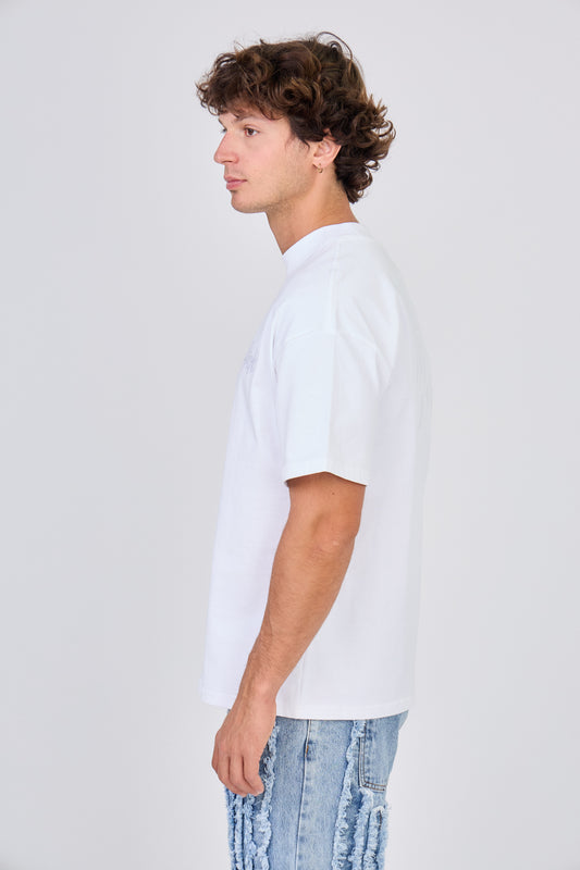 T-Shirt Blanc brodé "Liberté"