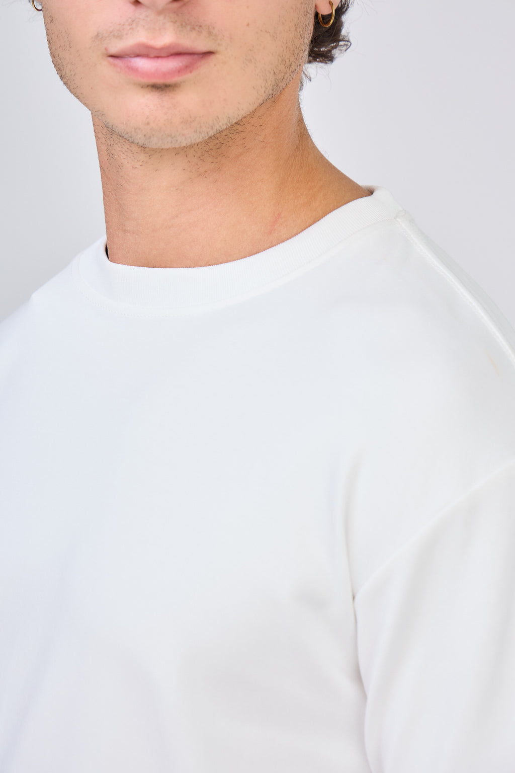 T-Shirt uni à manche courte - Blanc