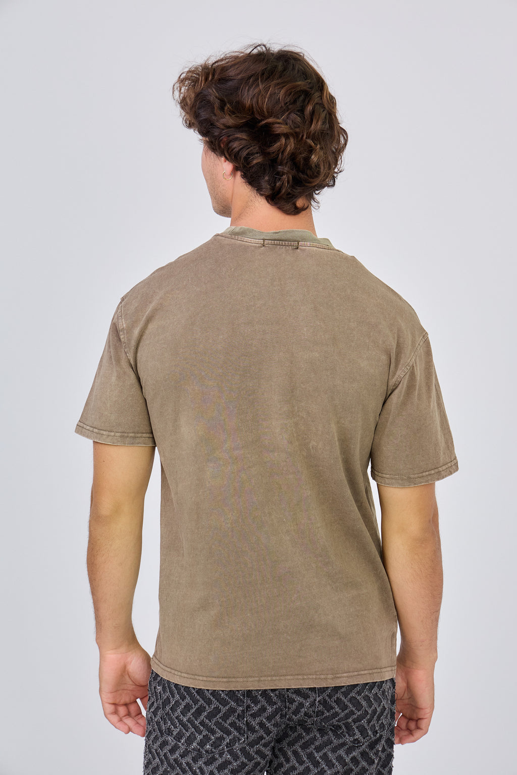 T-Shirt Délavé Vintage Uni - Marron