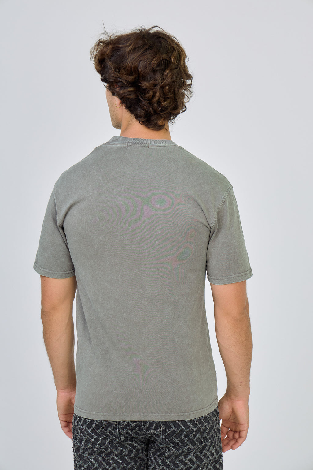 T-Shirt Délavé Vintage Uni - Gris