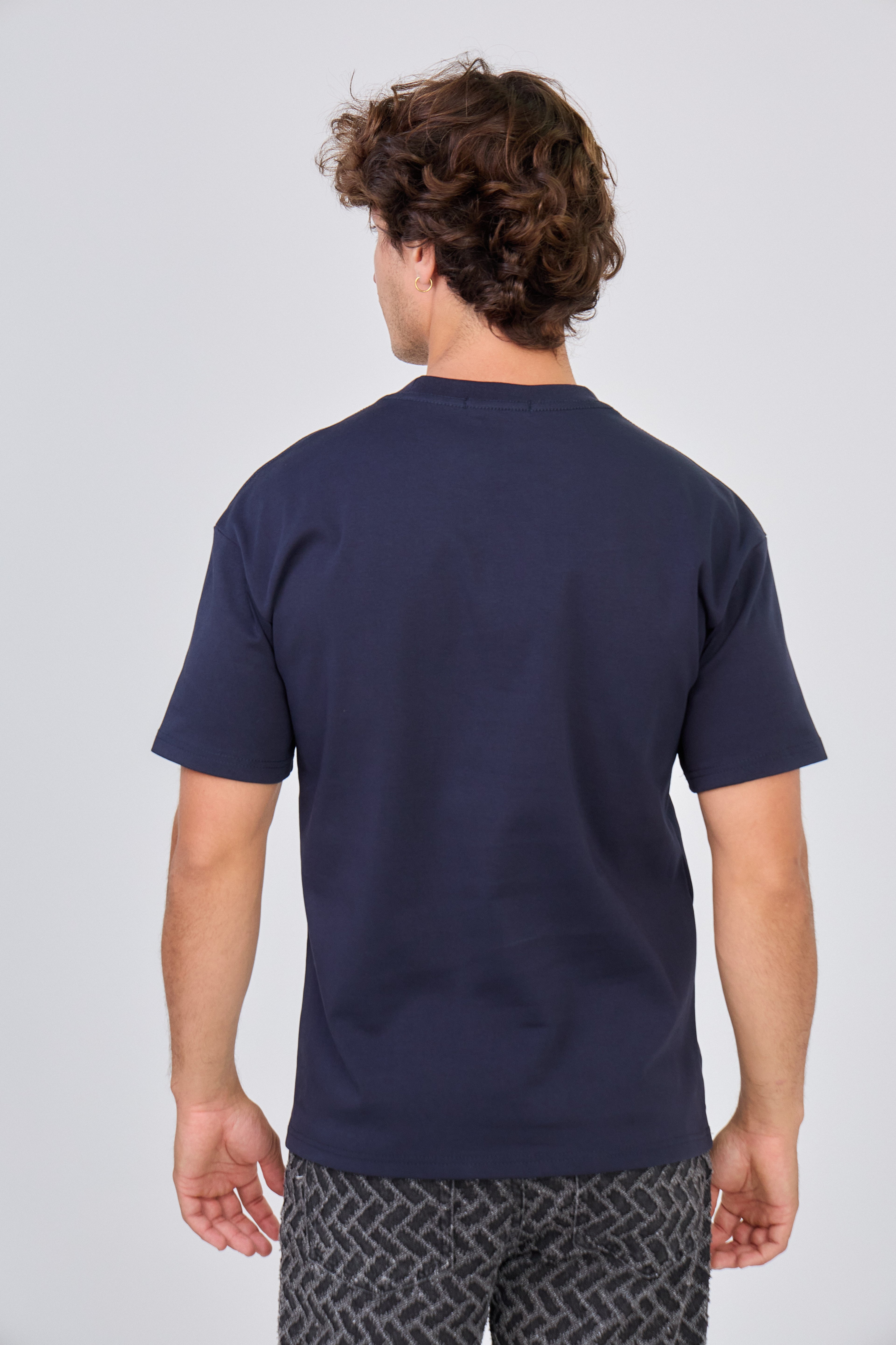 T-Shirt uni à manche courte - Marine