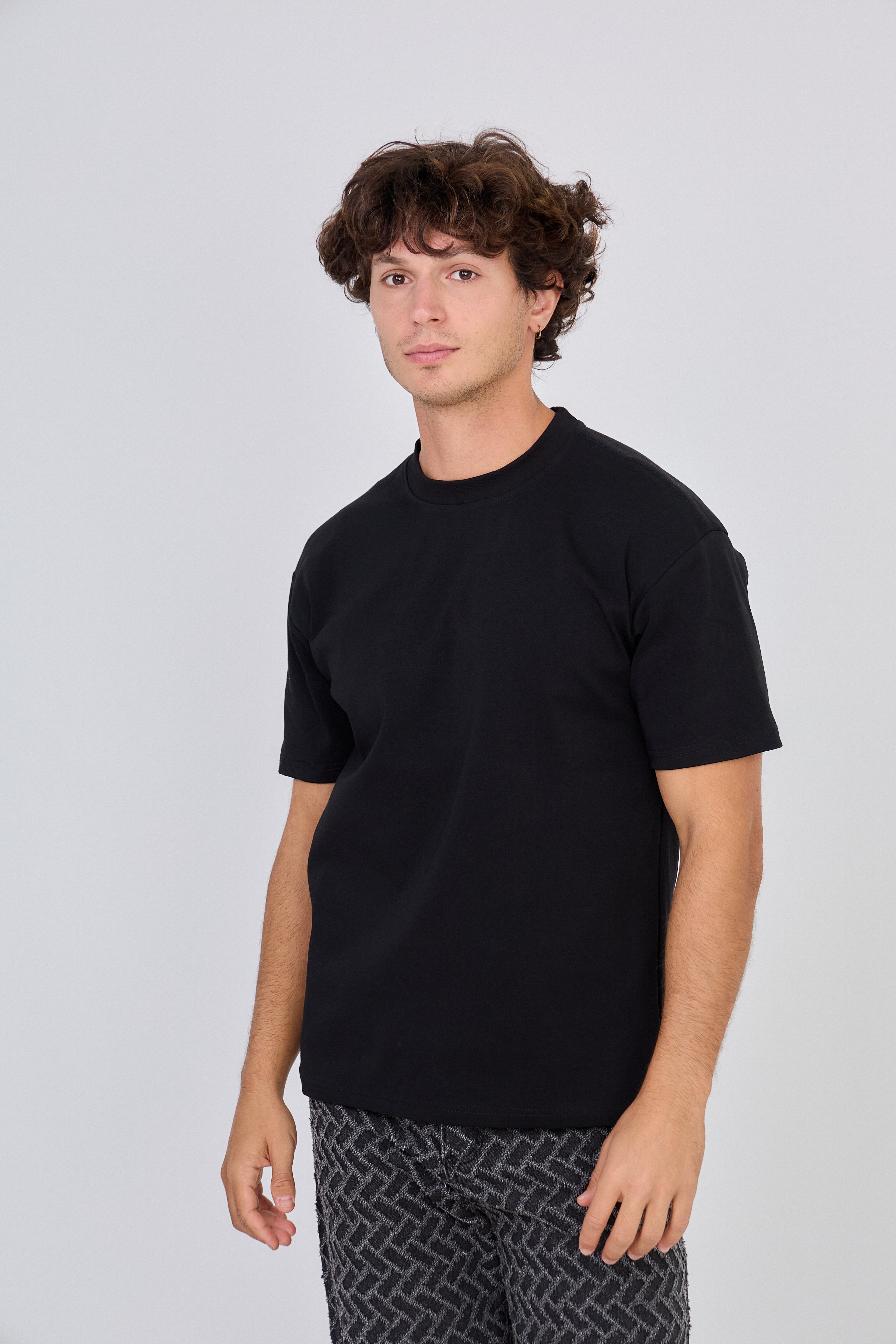 T-Shirt uni à manche courte - Noir