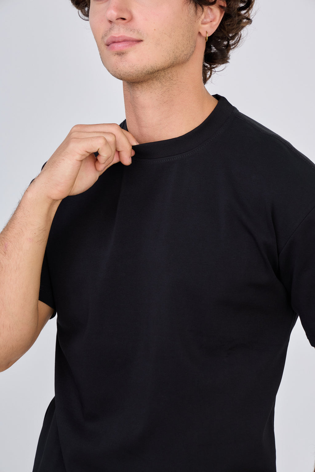 T-Shirt uni à manche courte - Noir