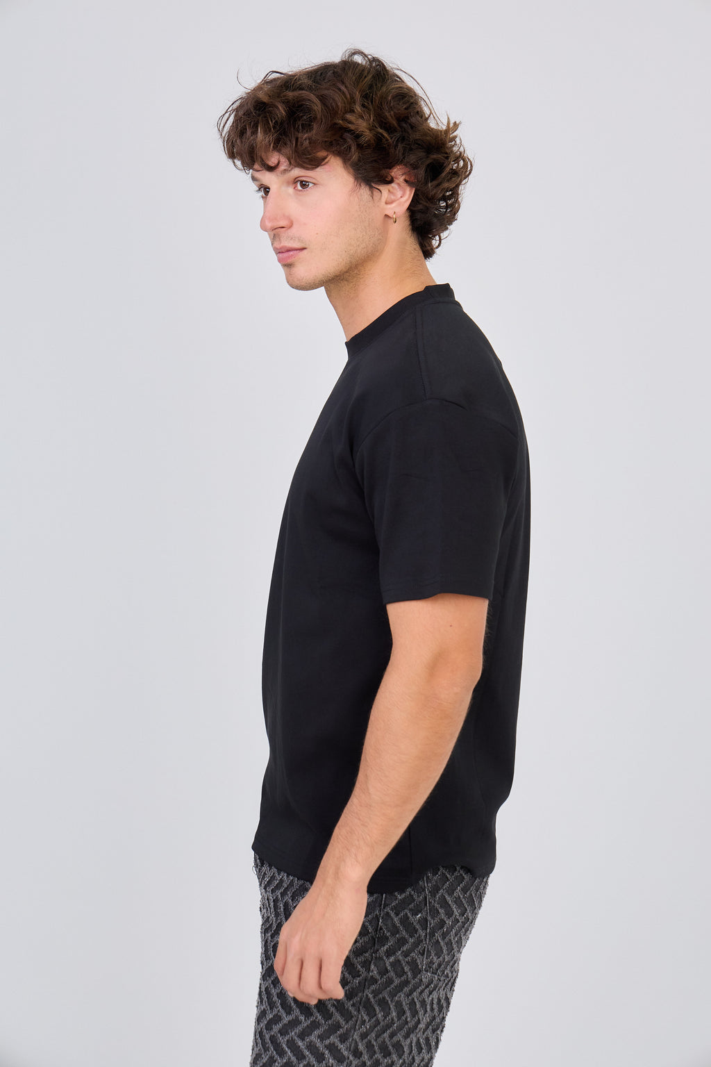 T-Shirt uni à manche courte - Noir