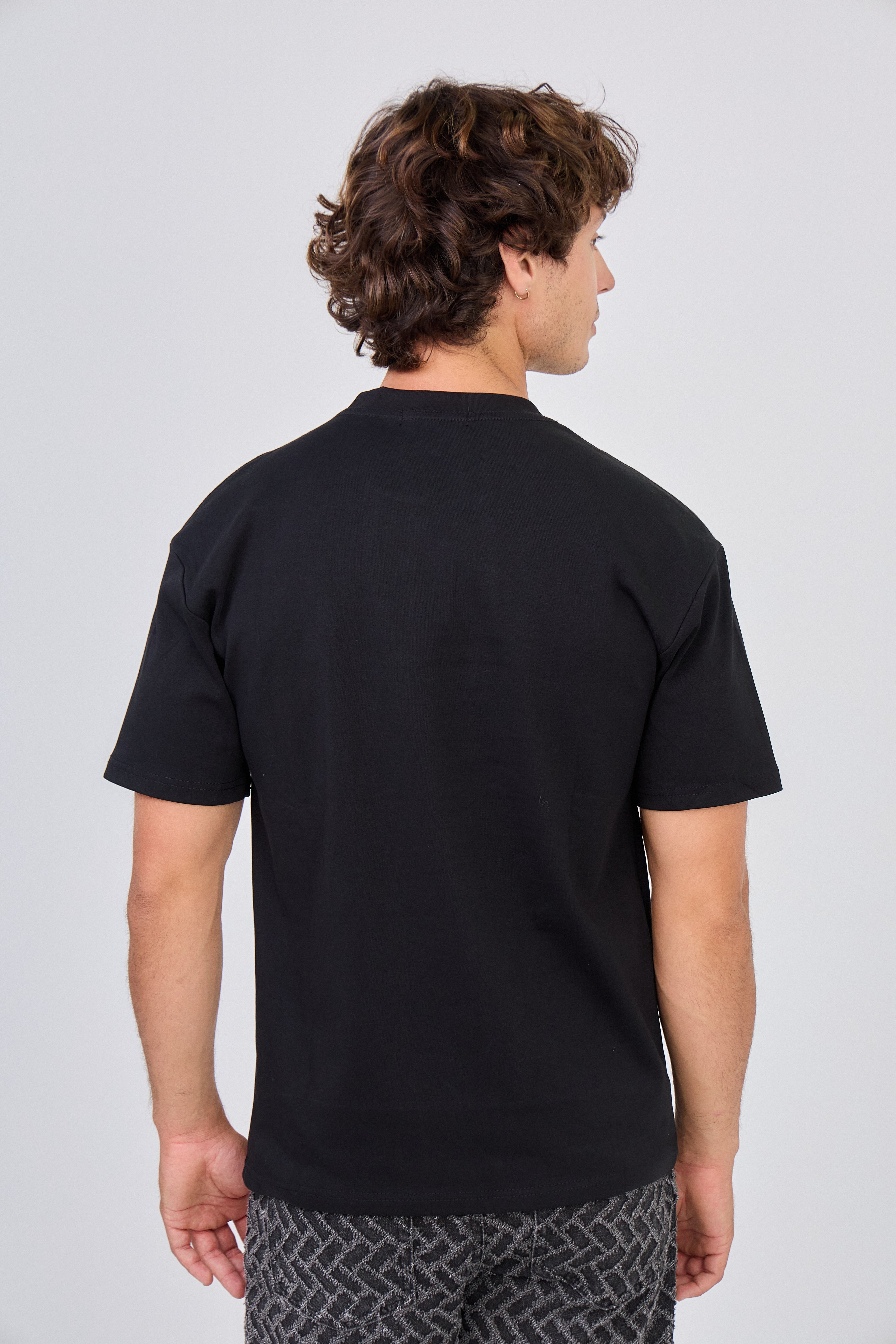 T-Shirt uni à manche courte - Noir