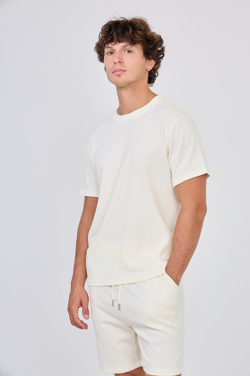 T-Shirt Délavé Vintage Uni - Bleu