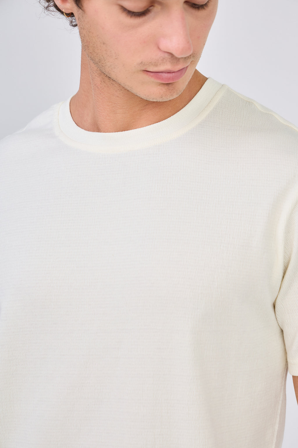 T-Shirt Délavé Vintage Uni - Blanc