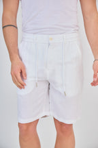 White Linen Shorts
