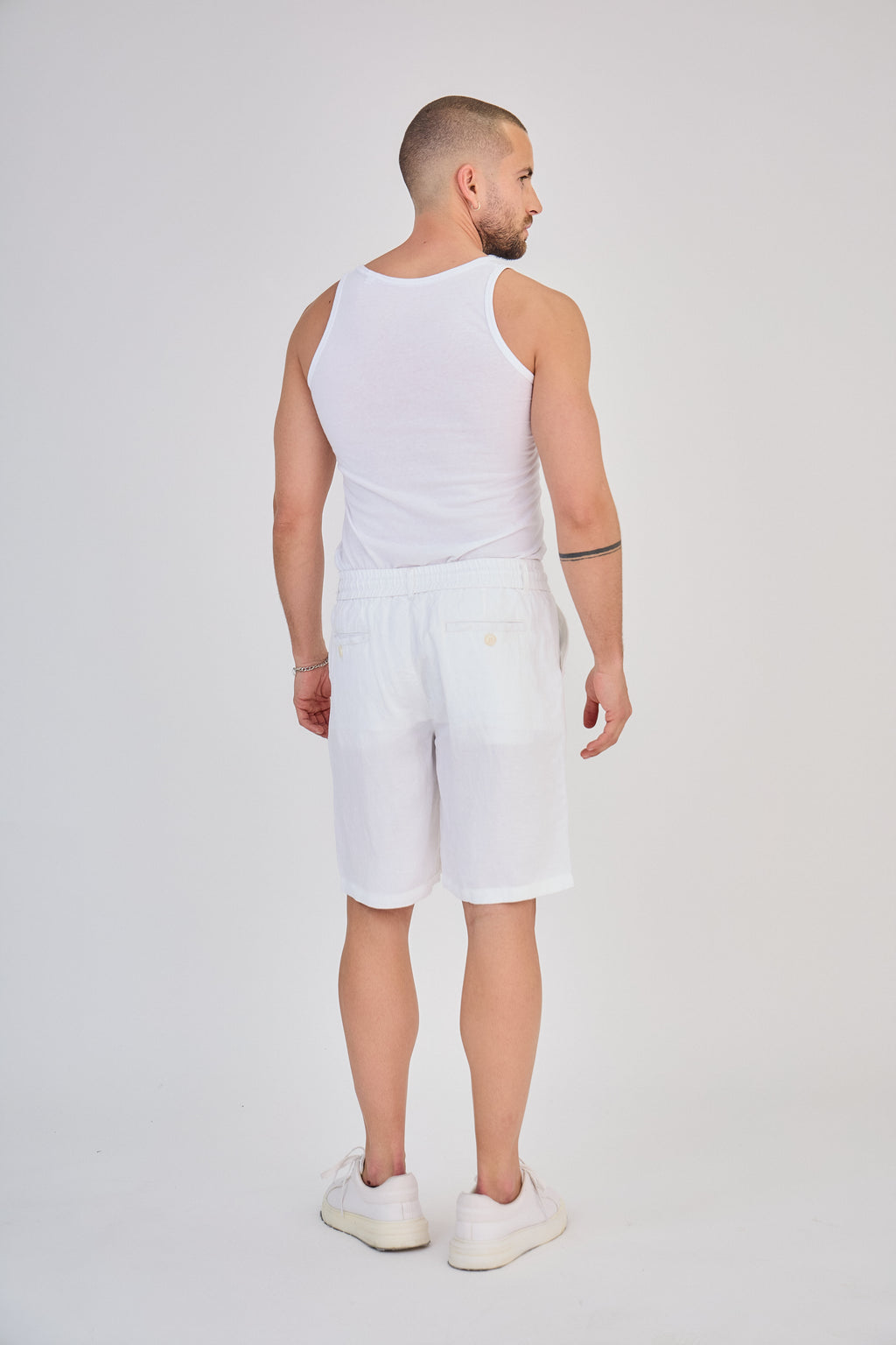 White Linen Shorts