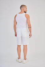 White Linen Shorts