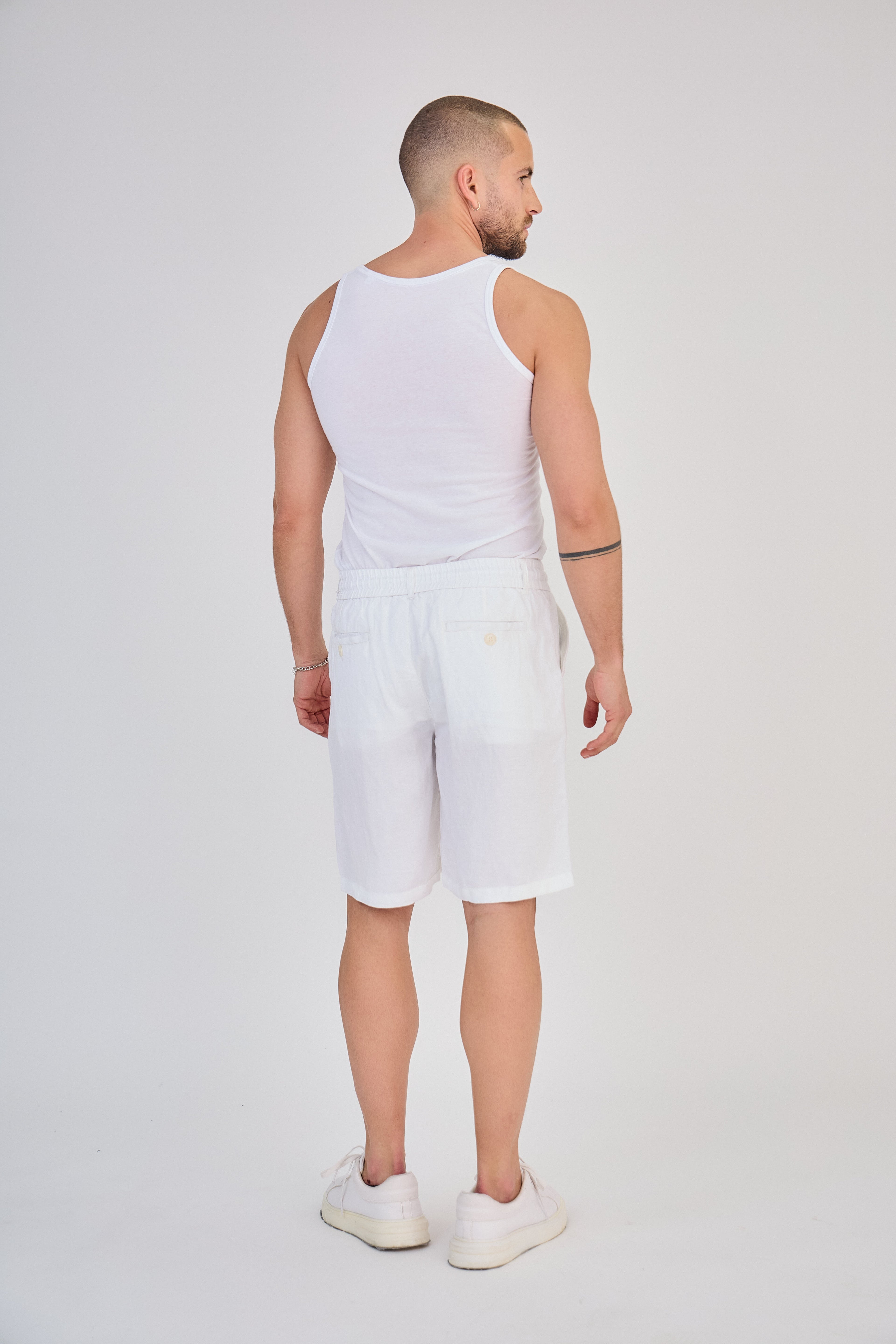 White Linen Shorts