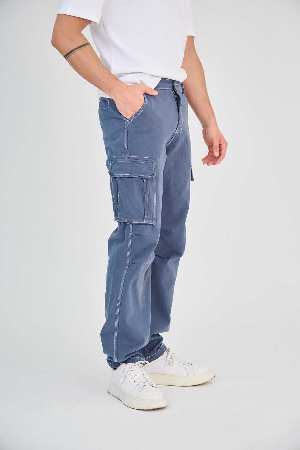 Pantalon Cargo Bleu