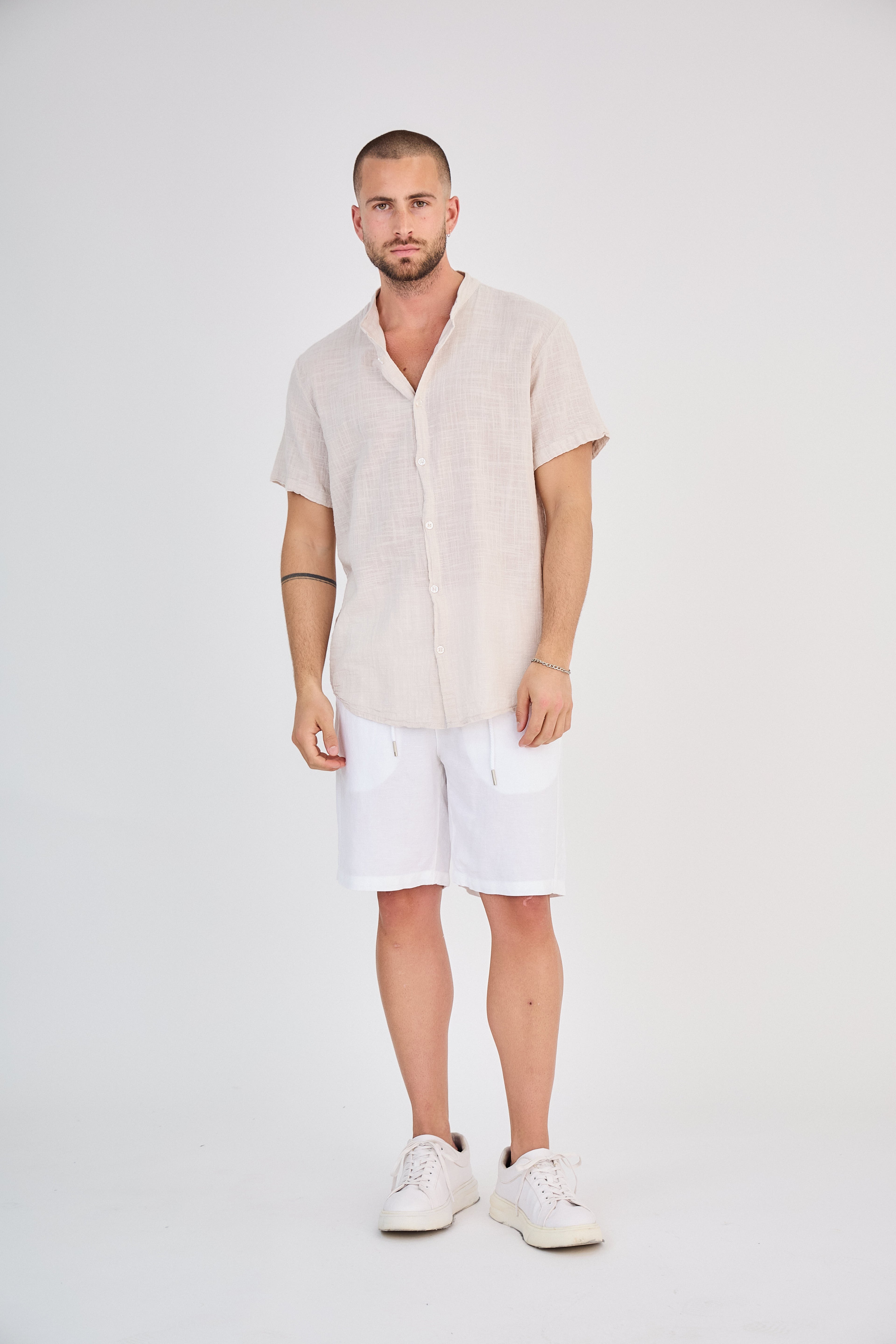 Chemise en Lin Manches Courtes Lin Naturel
