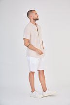 Short Sleeve Linen Shirt Natural Linen
