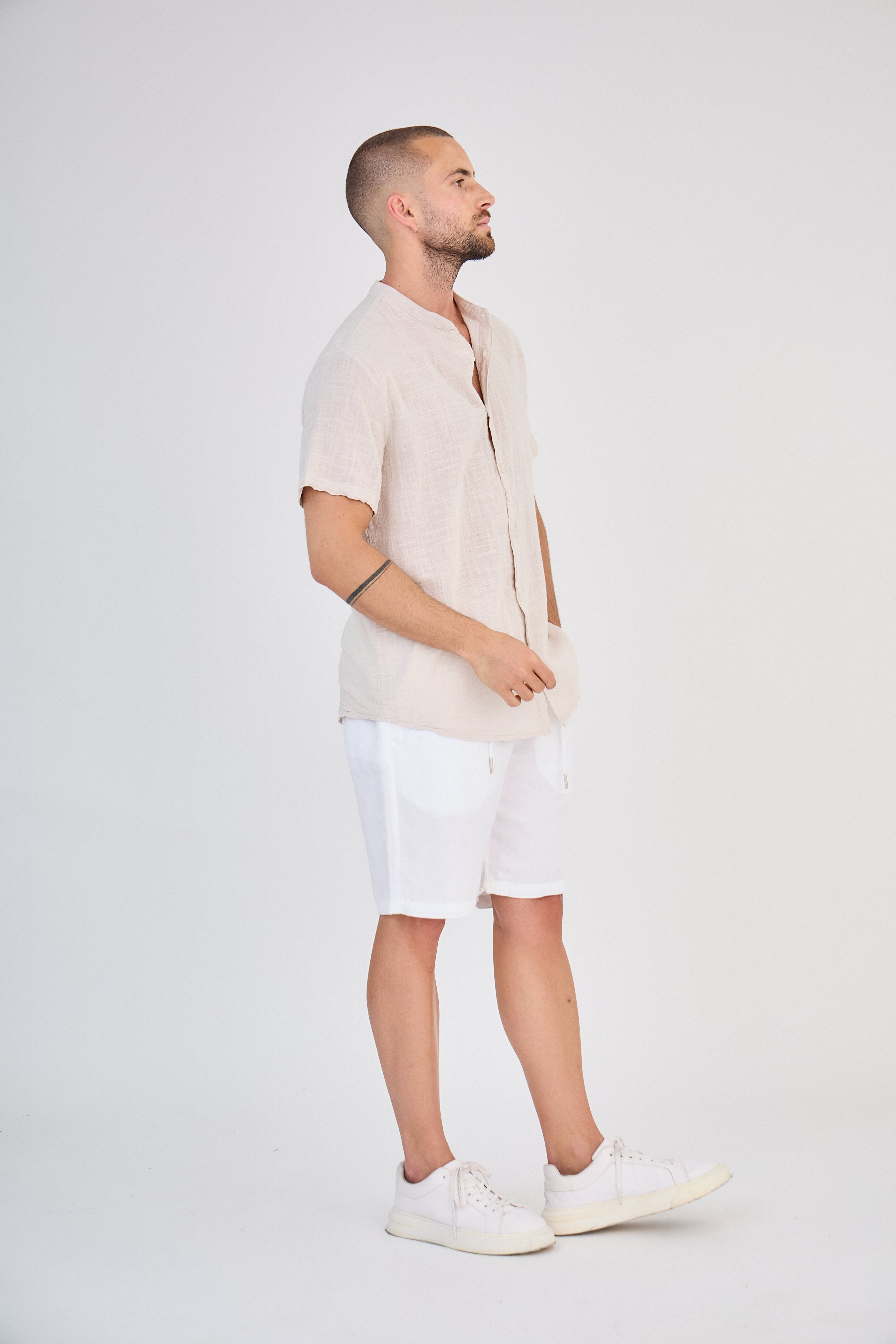 Chemise en Lin Manches Courtes Lin Naturel