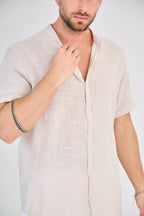 Short Sleeve Linen Shirt Natural Linen