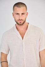 Short Sleeve Linen Shirt Natural Linen