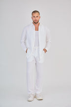 White Long Sleeve Linen Shirt