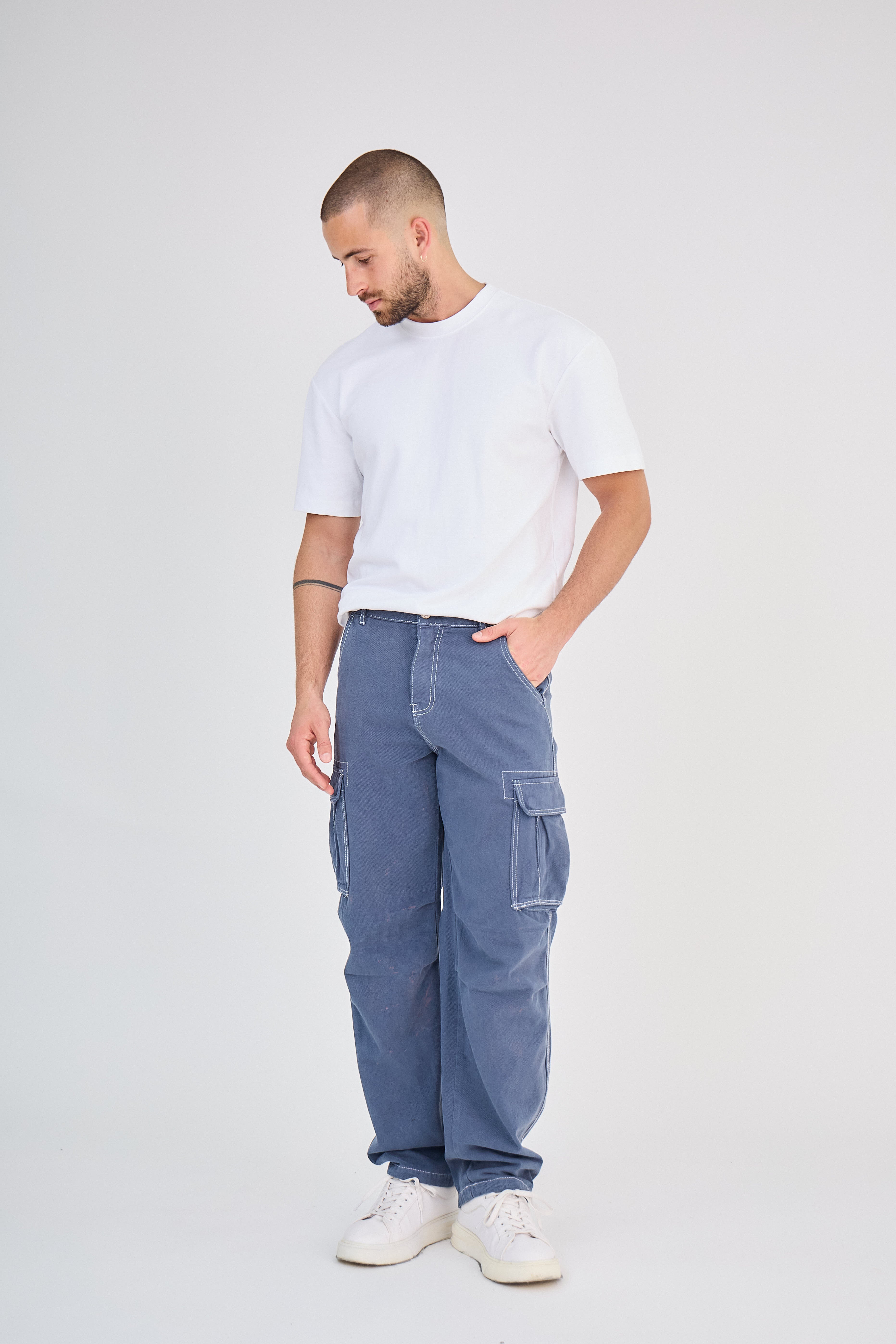 Pantalon Cargo Bleu