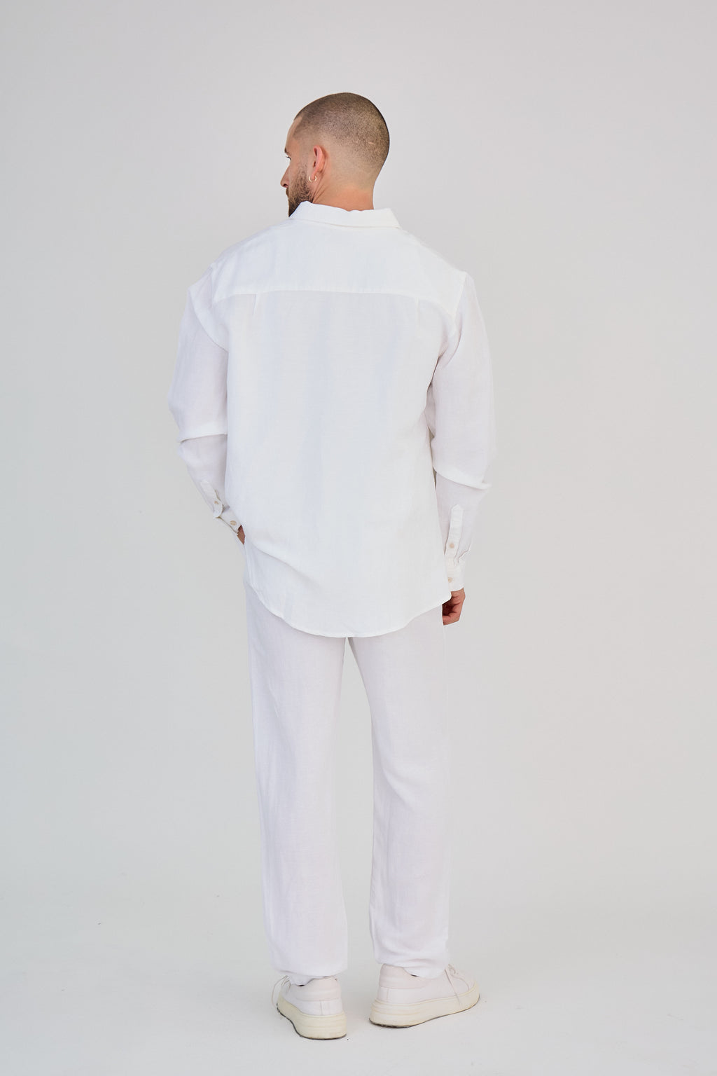 Chemise en Lin Manches Longues Blanche
