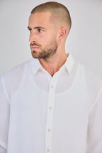 White Long Sleeve Linen Shirt