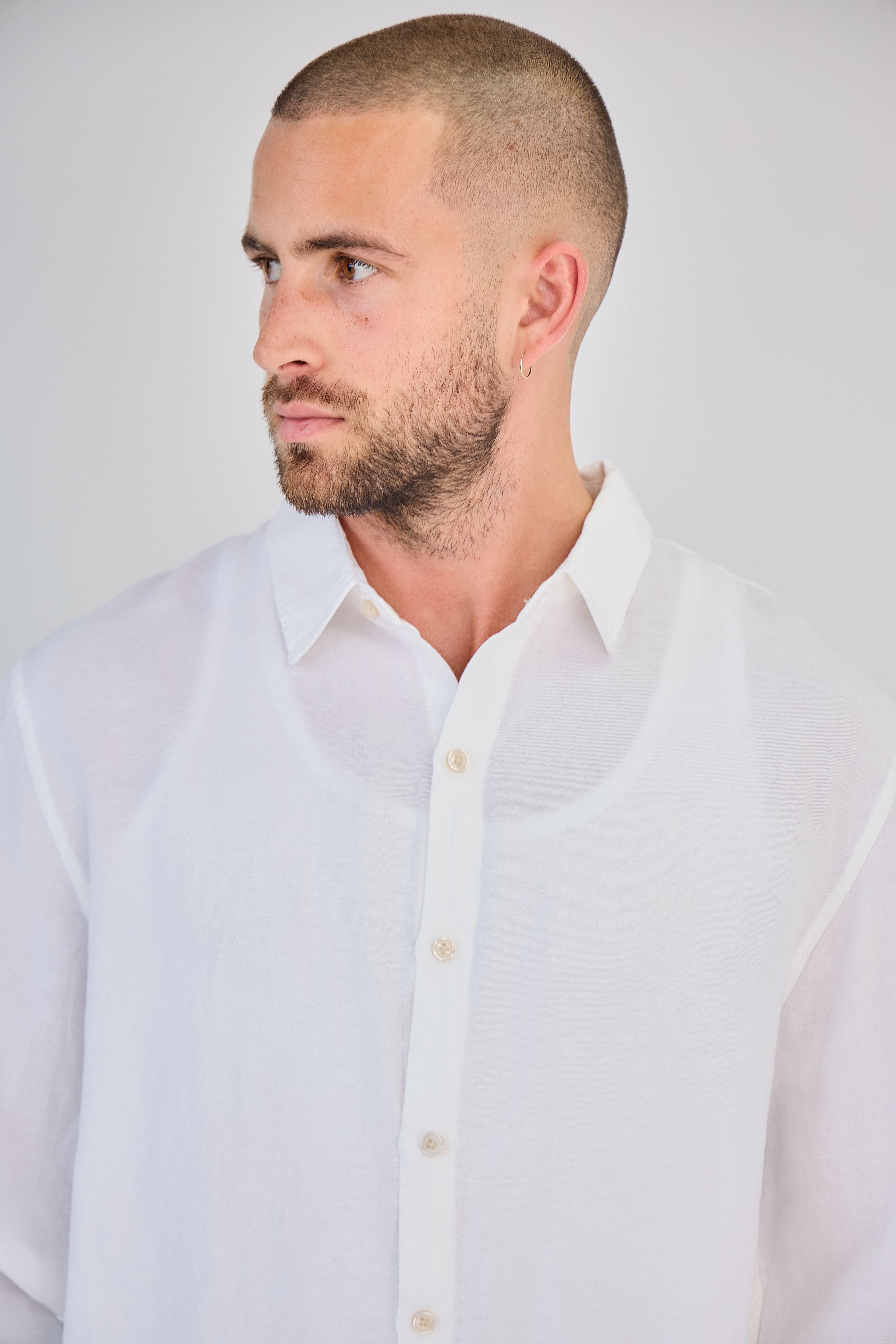 Chemise en Lin Manches Longues Blanche